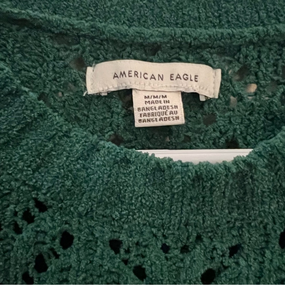 2/$15 AE Cropped Pointelle Crew Neck Sweaters - Picture 3 of 7
